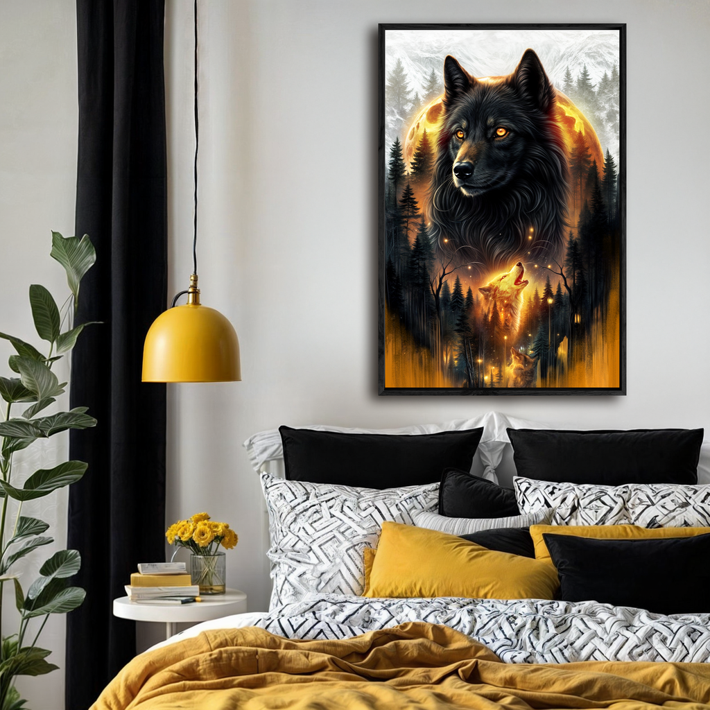 Eclipse of the Alpha Wolf Wall Art Tailored Canvases
