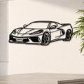 Corvette C8 Perspective Metal Car Wall Art - MT1125 Modello Turbo