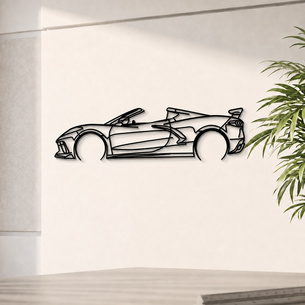 Corvette C8 Detailed Metal Car Wall Art - MT0922 Modello Turbo