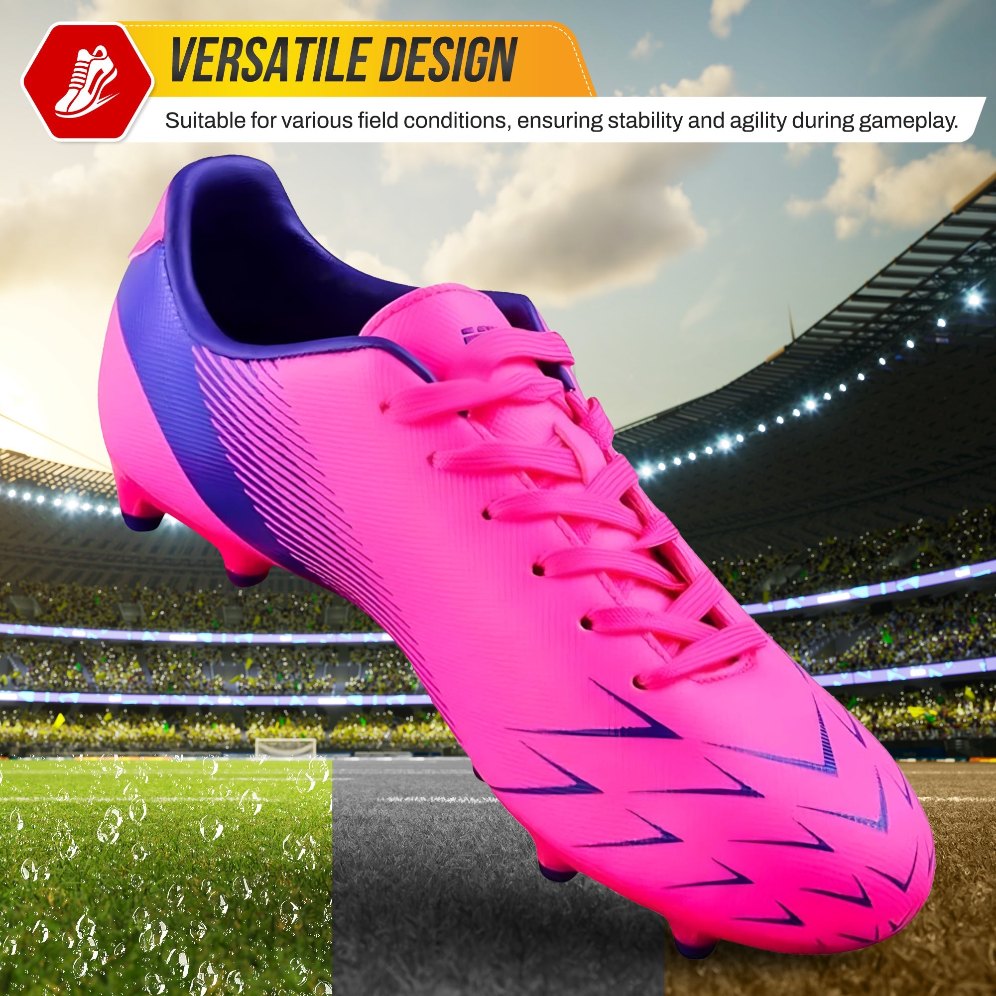 Vizari Ranger Firm Ground Soccer Shoes – Pink/Purple Vizari Sports