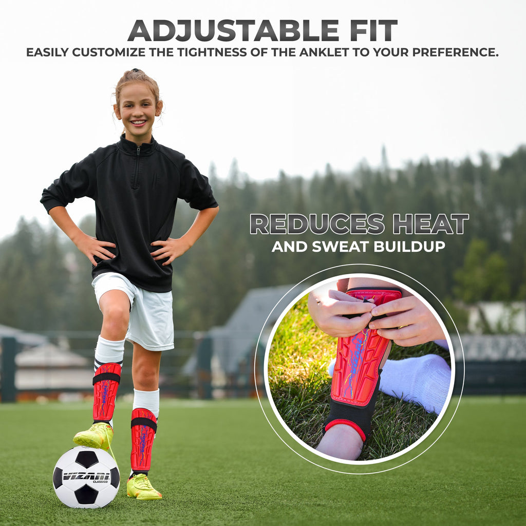 Vizari Zodiac Soccer Shin Guard with Detachable Ankle Protection – Red Vizari Sports