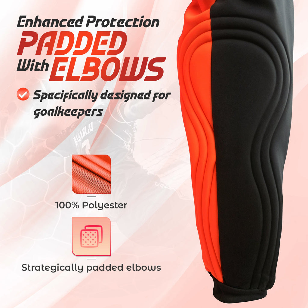 Vizari Vallejo Goalkeeper Jersey with Padded Elbows – Orange/Black Vizari Sports