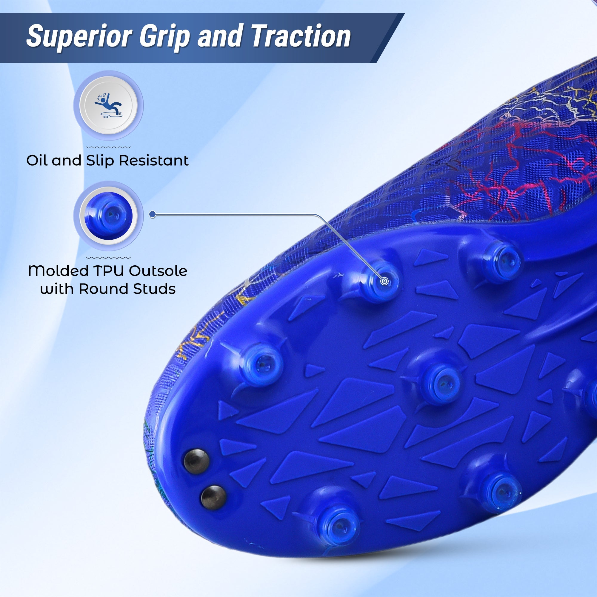 Vizari Zodiac JR Kids Firm Ground (FG) Soccer Cleats – Blue, Youth Sizes 8C–6Y Under $30