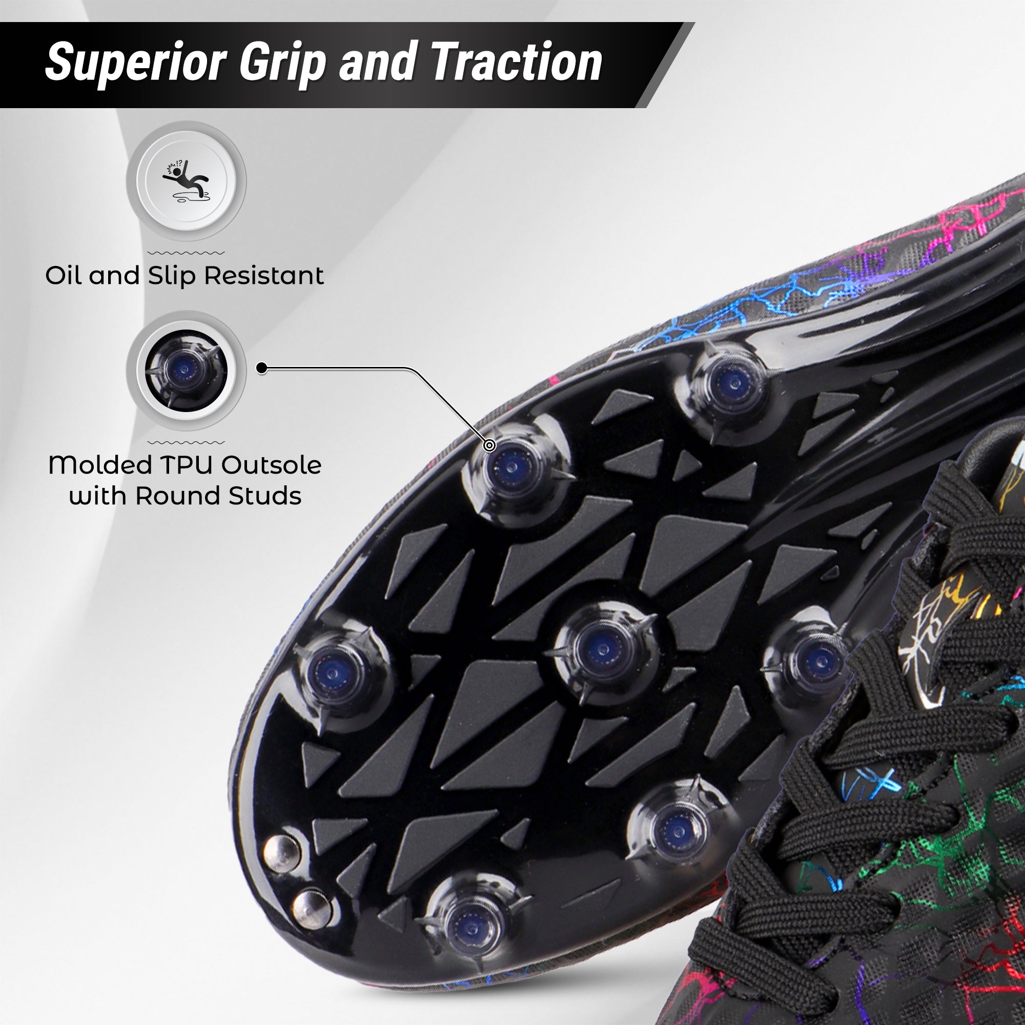 Vizari Zodiac JR Kids Firm Ground (FG) Soccer Cleats – Black, Youth Sizes 8C–6Y Under $30