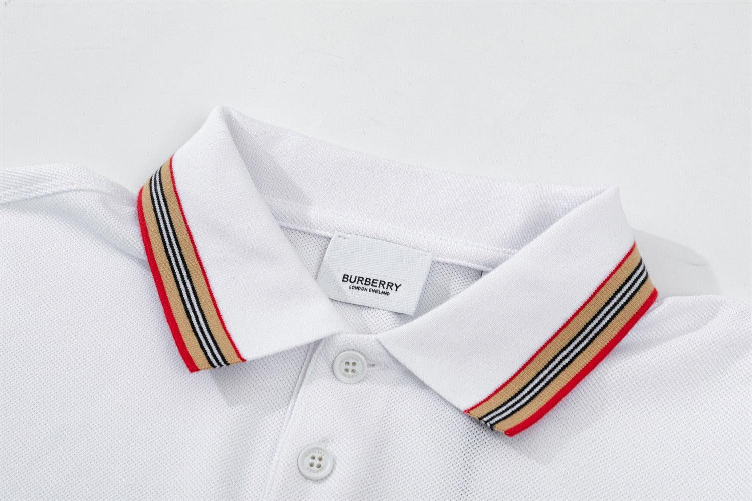 Burberry White T-Shirt With Collar Banlieue91