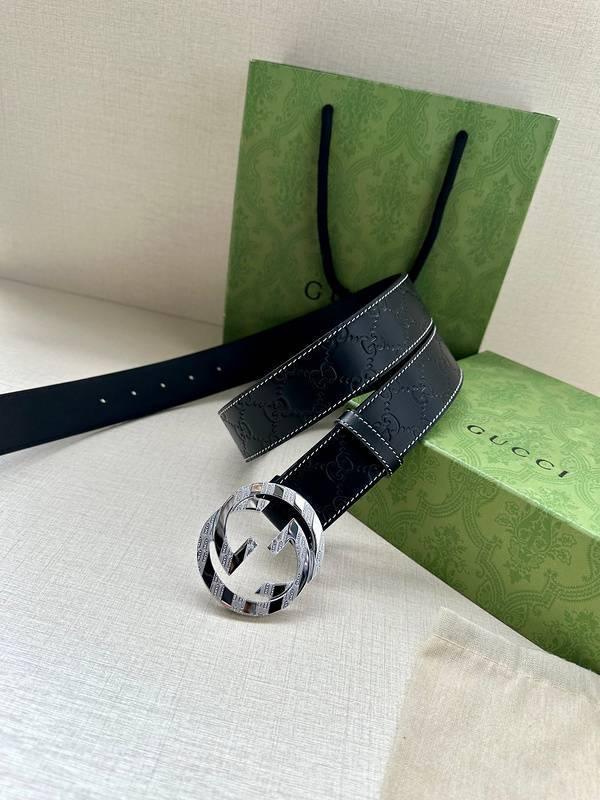 GUCCI Embellished coated-canvas and leather belt 'Black' Banlieue91