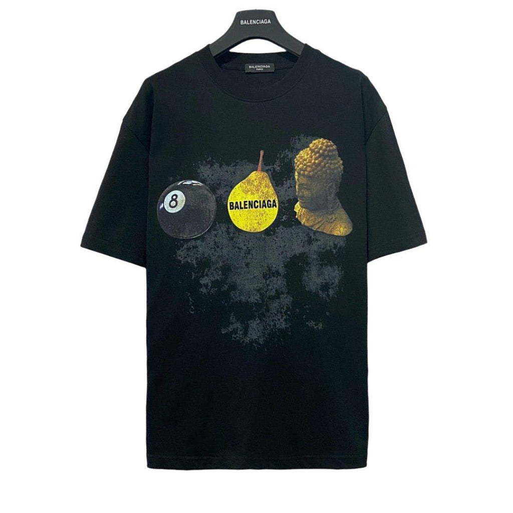 Balenciaga Black T-Shirt Without Collar Banlieue91