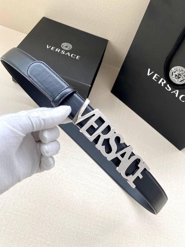 Versace Women's Leather Logo Decorated Buckle Belt Banlieue91