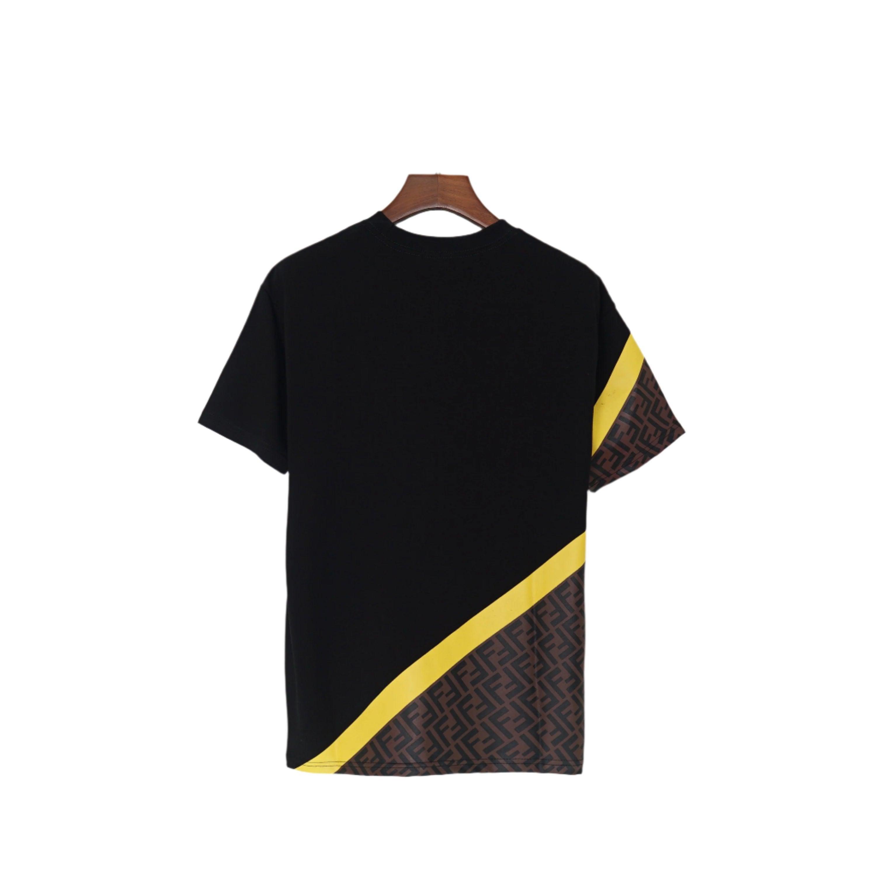 Fendi T-Shirt without Collar 'Black-Brown-Yellow' Banlieue91
