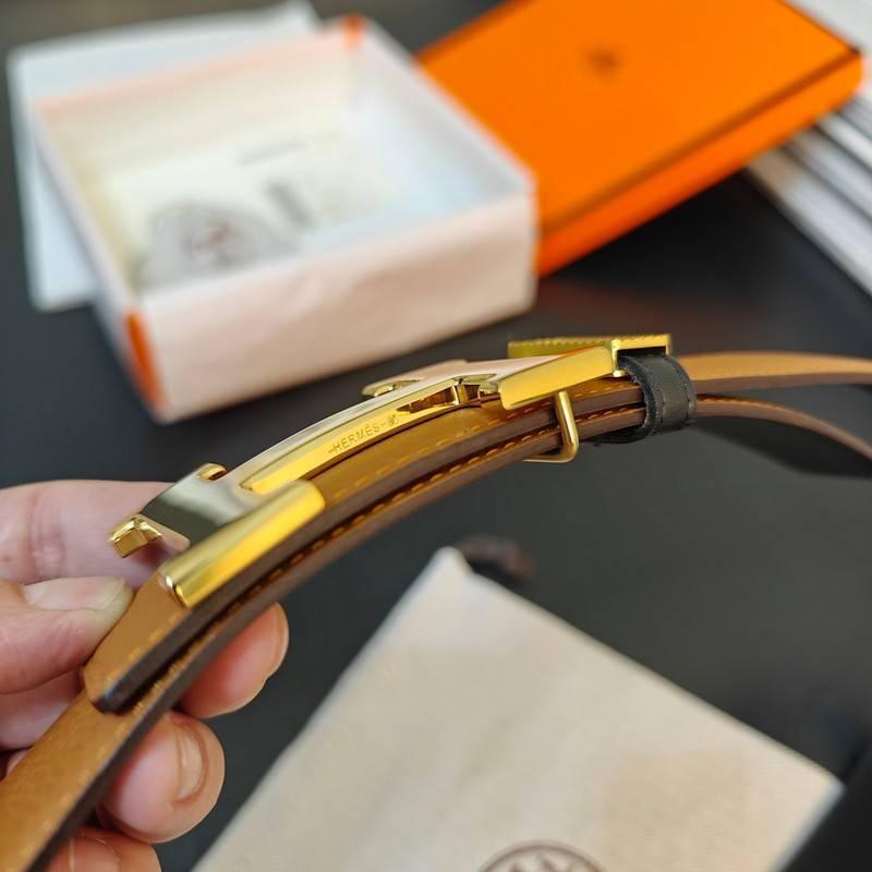 Hermes Men Gold Buckle Belt 'Brown' Banlieue91