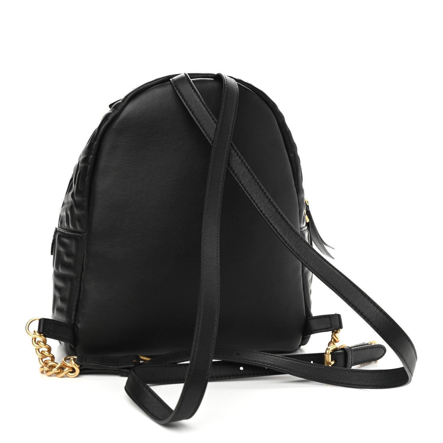 Fendi  Nappa FF 1974 Embossed Mini Backpack Black
