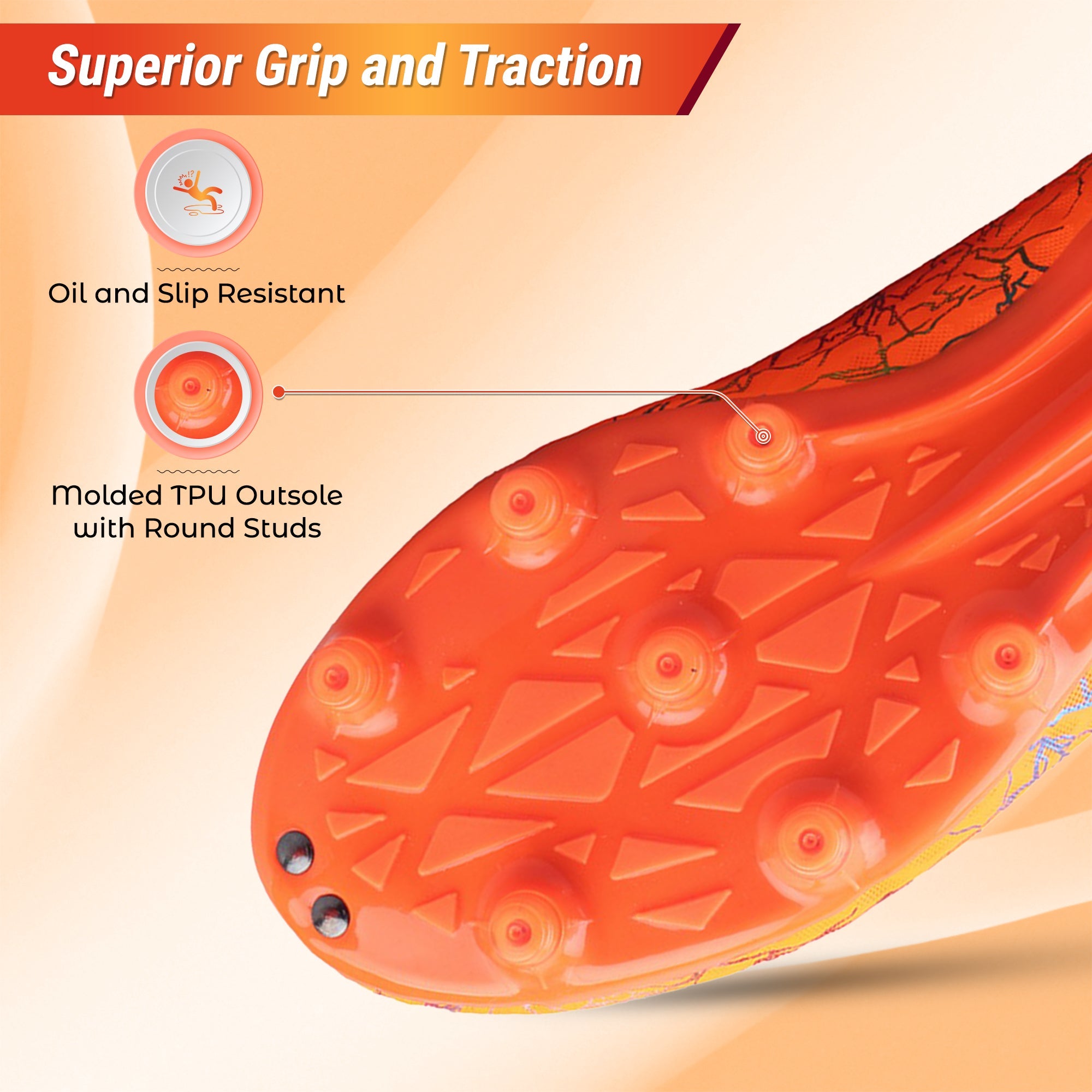 Vizari Zodiac JR Kids Firm Ground (FG) Soccer Cleats – Orange, Youth Sizes 8C–6Y Under $30