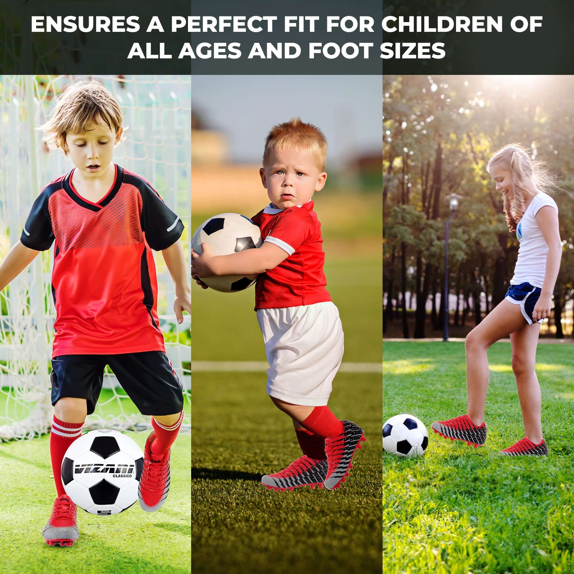 Bolt Firm Ground Soccer Shoes -Red/Black/Silver Vizari Sports