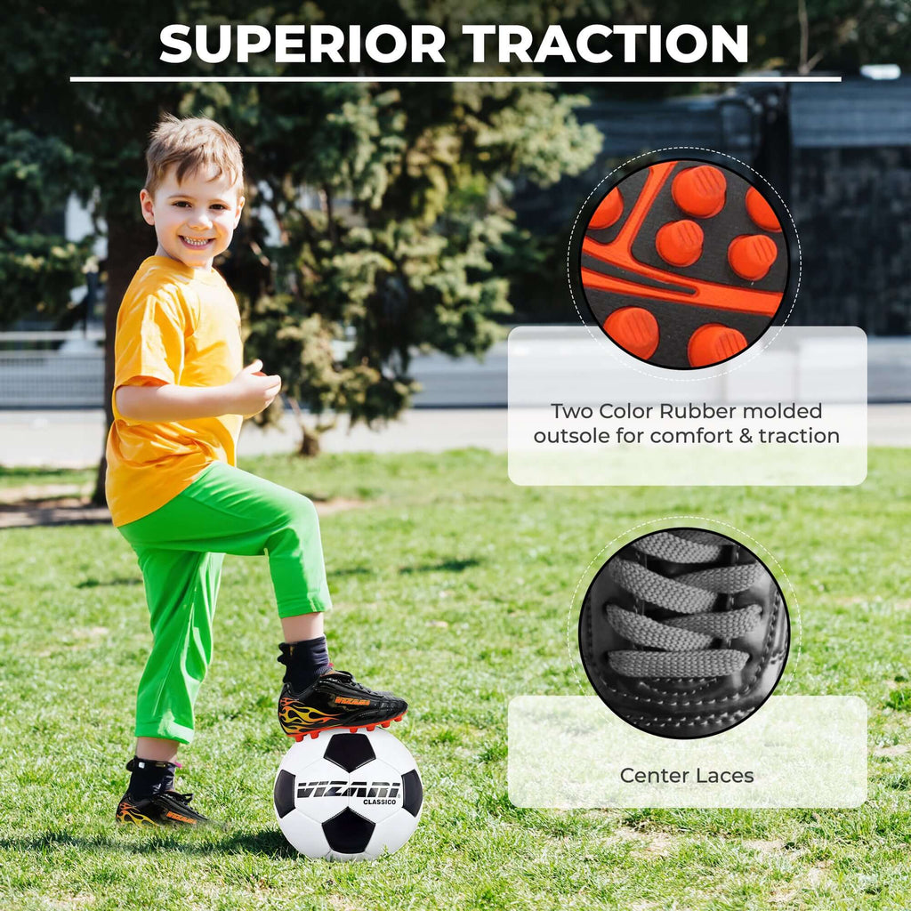 Blaze Firm Ground Soccer Shoes -Black/Orange Vizari Sports