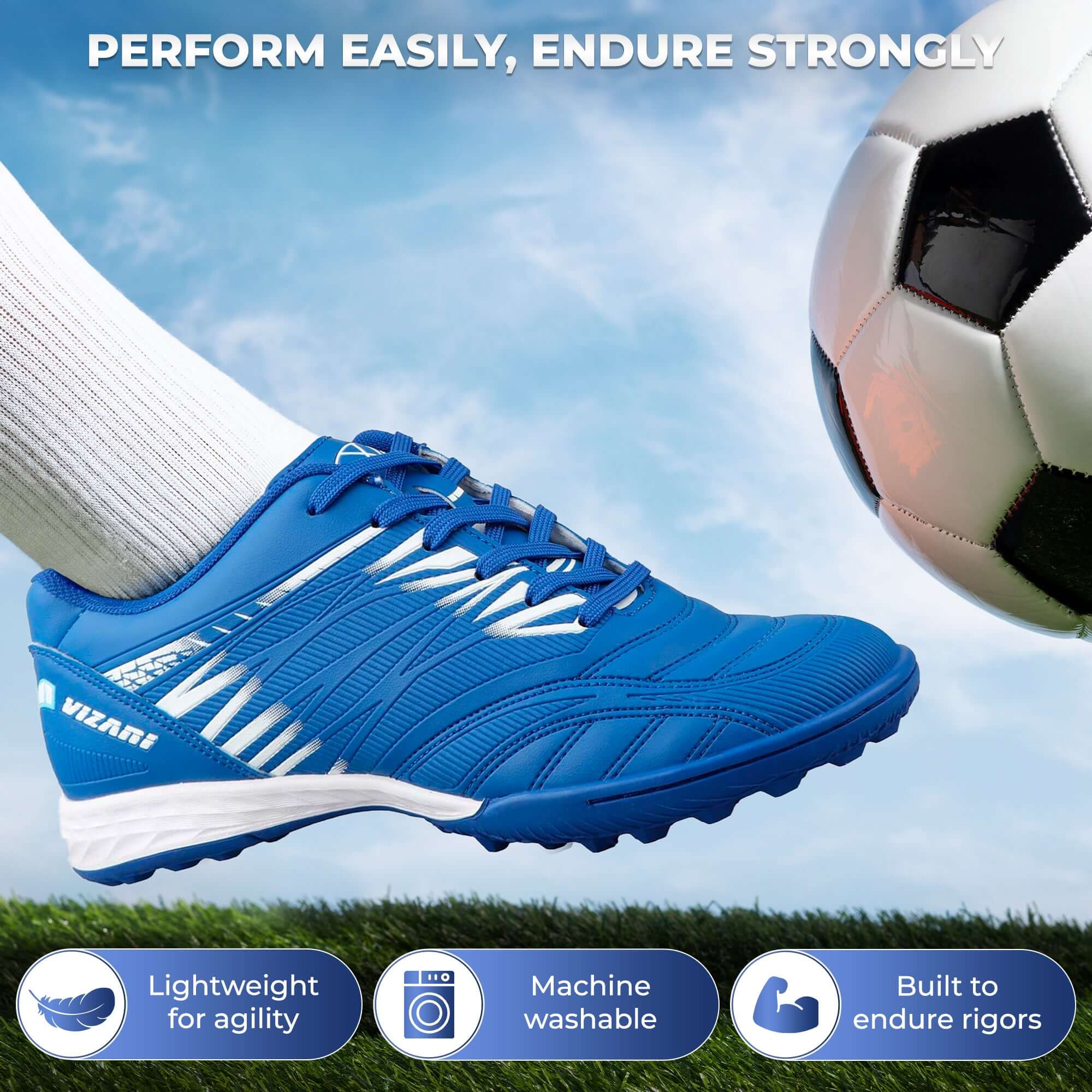Valencia Turf Soccer Shoes - Royal/White Vizari Sports