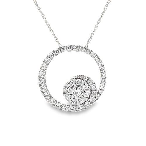 .50ct Diamond Circle of Love Pendant 14KT White Gold Bids.com