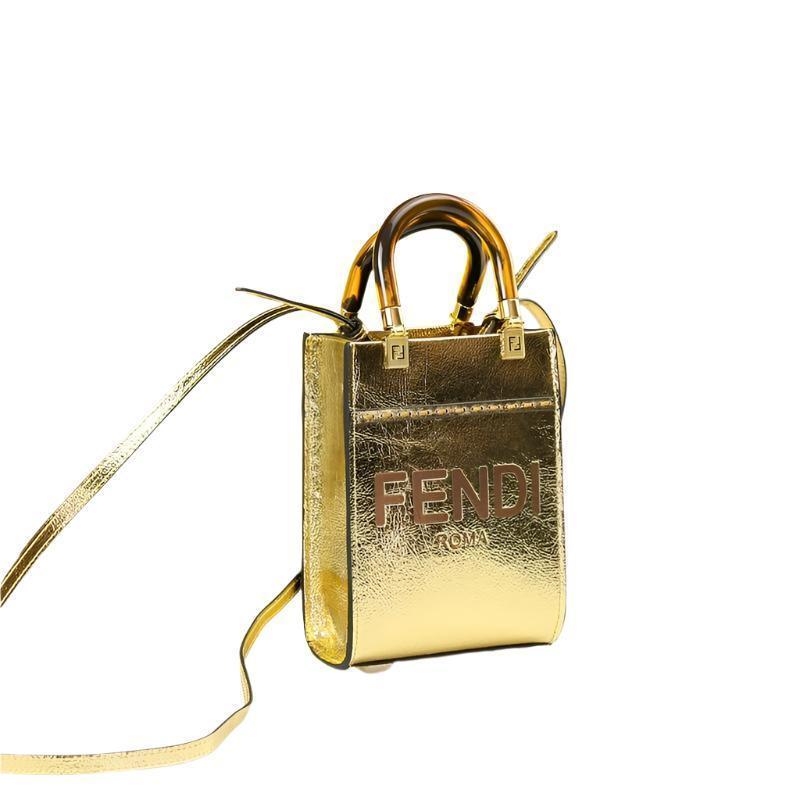 Fendi  Vitello King Plexiglass Logo Embossed Mini Fendi Sunshine Shopper Tote Banlieue91
