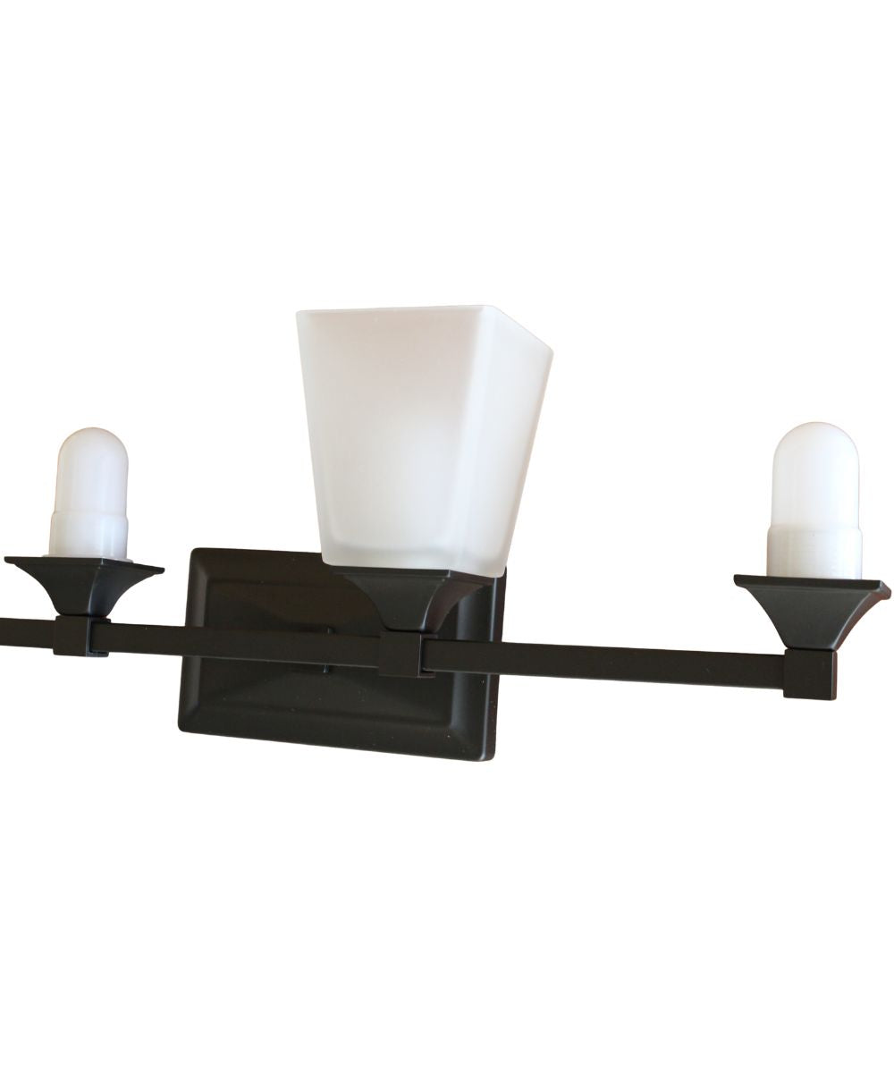 27"W 4-Light LED Bath Vanity Light Fixture Oil Rubbed Bronze Finish with Square Glass Shades LampsUSA