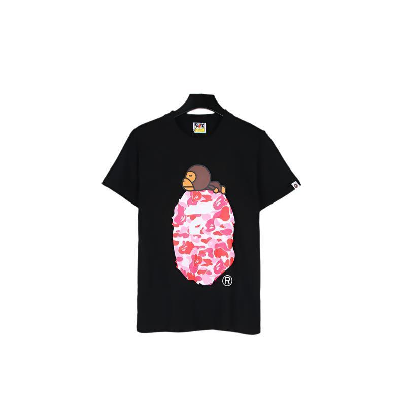 Bathing Ape Black T-Shirt Collarless Banlieue91
