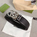 GUCCI Embellished coated-canvas and leather belt 'Black' Banlieue91