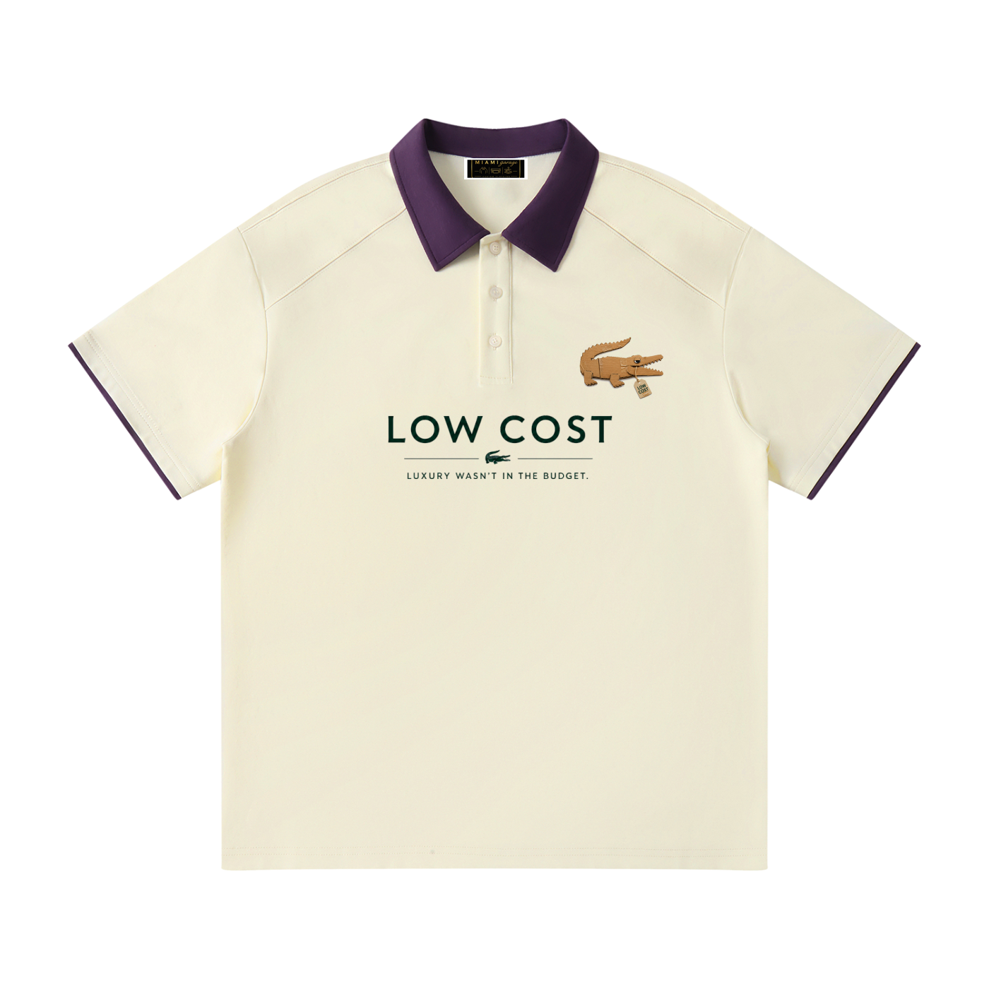 Contrast Collar Raglan Polo Shirt