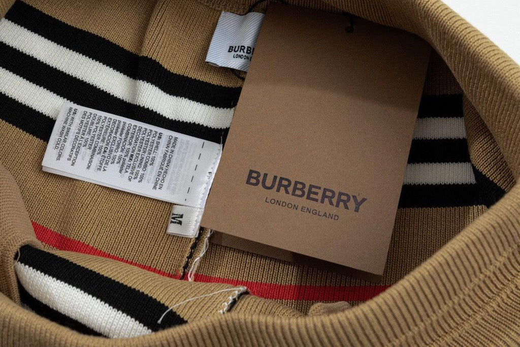 Burberry Men's Striped Cotton Knit Basketball Shorts 'Beige' Banlieue91