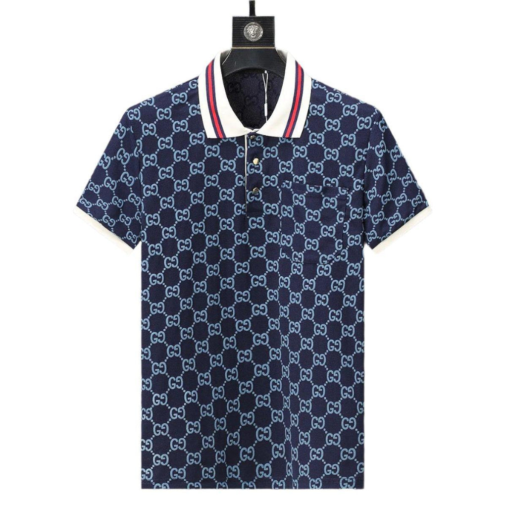 Gucci Blue T-shirt with a collar Banlieue91