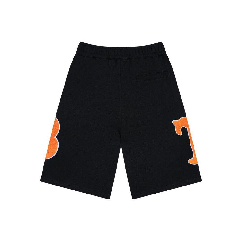 Burberry Men's Striped Cotton Knit Basketball Shorts 'Black/Orange' Banlieue91