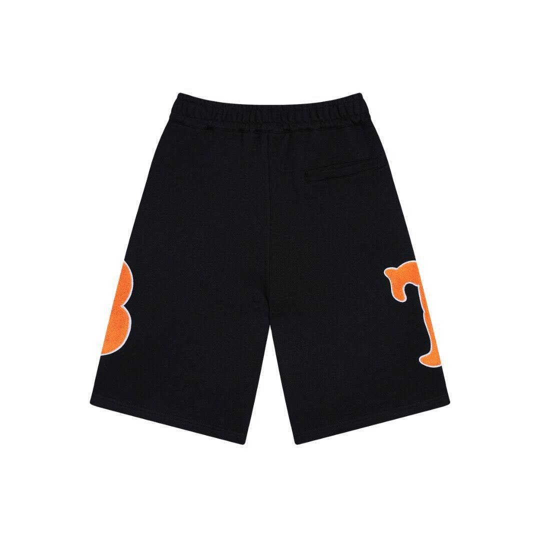 Burberry Men's Striped Cotton Knit Basketball Shorts 'Black/Orange' Banlieue91