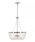 Alsy 16"W 4-Lights Bling Polished Nickel Pendant Chandelier with Crystal Glass Beads LampsUSA