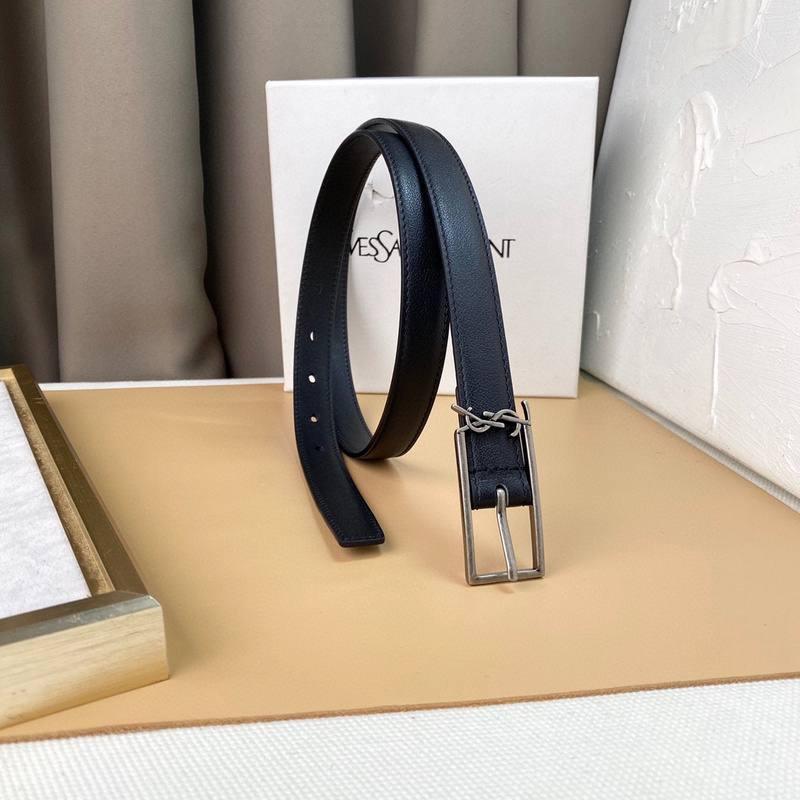 Saint Laurent Classic Monogram Square Buckle Belt Embossed Leather Banlieue91