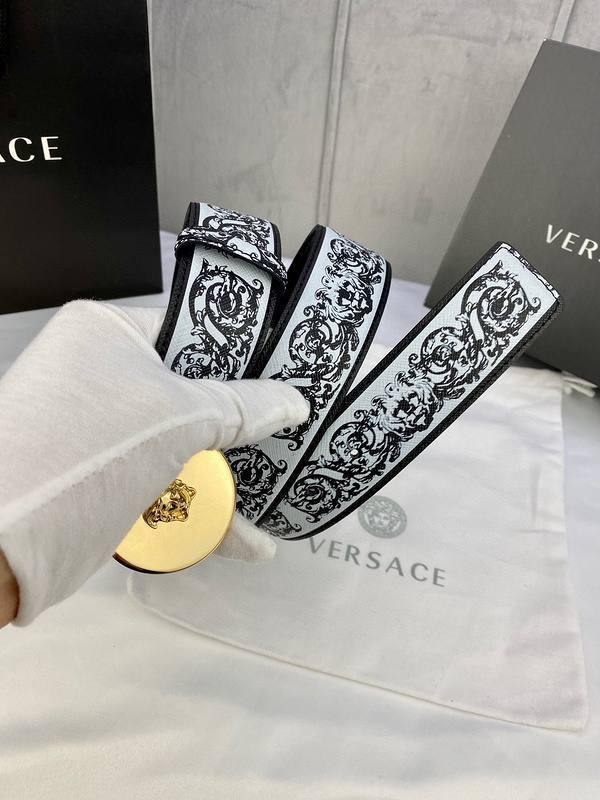 Versace MEDUSA BIGGIE ENAMEL LEATHER BELT Banlieue91