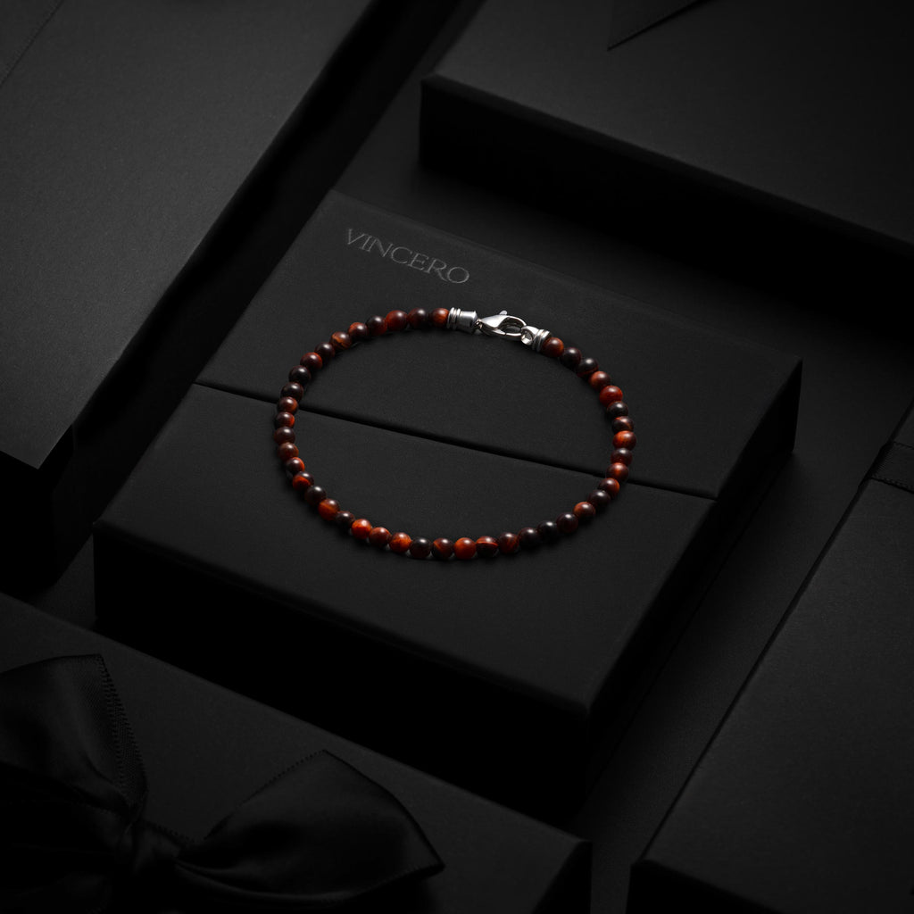 Spiritual Bead Bracelet, 4MM - Red Tiger’s Eye