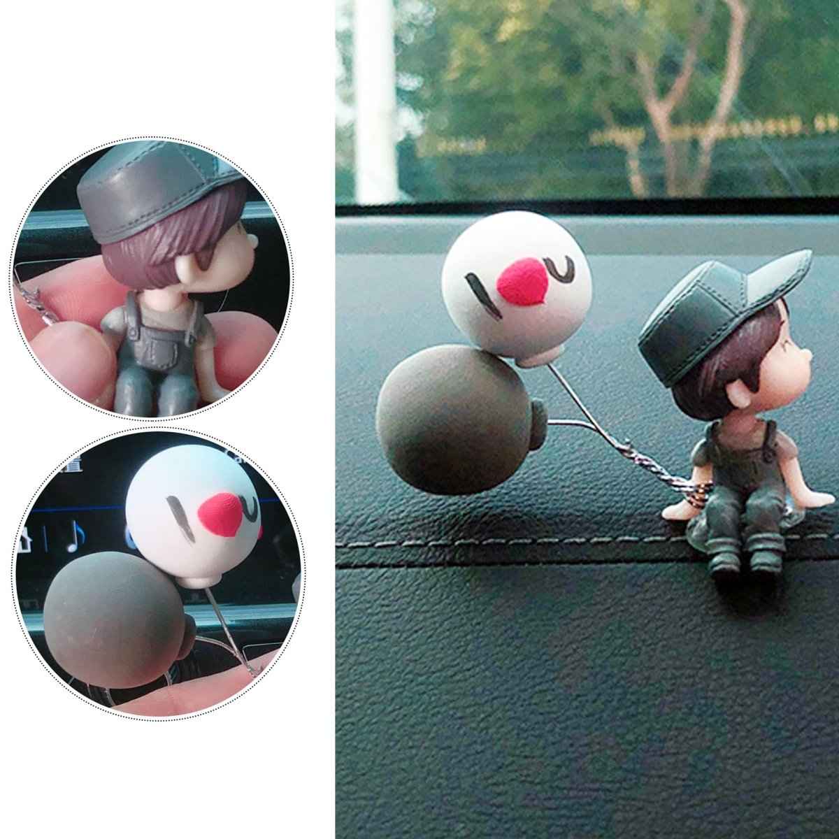 Romantic Anime Couple Figurines – 4PCS Resin Dashboard Decor Dashing Nova