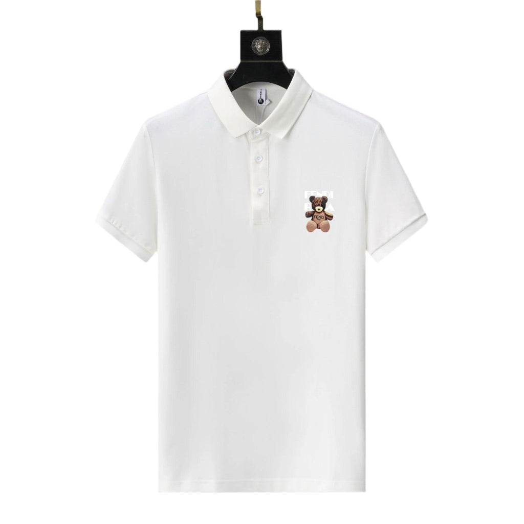 Fendi White T-shirt with Collar Banlieue91