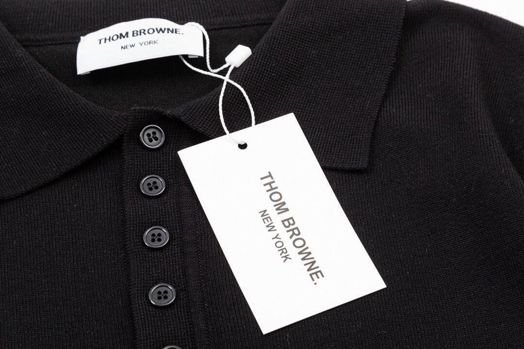 Thom Browne Black T-Shirt with Collar Banlieue91