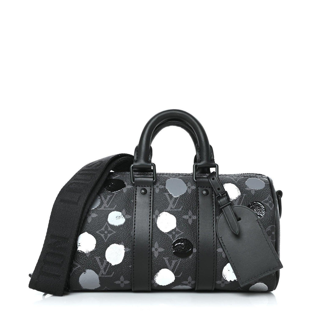 Louis Vuitton LV X YK Monogram Eclipse Keepall Bandouliere 25 Black Silver Banlieue91