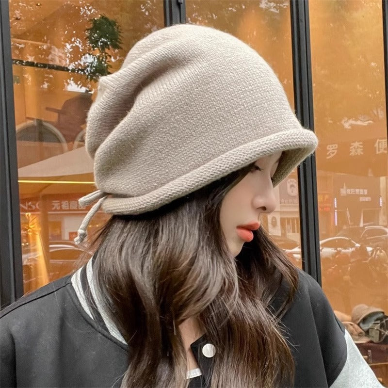 Women’s Stacking Beanie Hat – Soft Curling Knit Hat for Autumn & Winter FitiqueFit