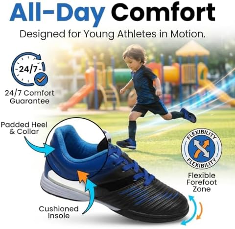 Vizari Liga Indoor Soccer Shoes – Blue/Black Vizari Sports