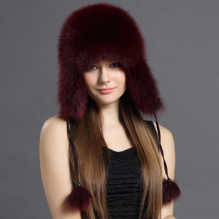 Women’s Korean Fox Fur Lei Feng Hat – Warm Winter Ear Protection Hat FitiqueFit