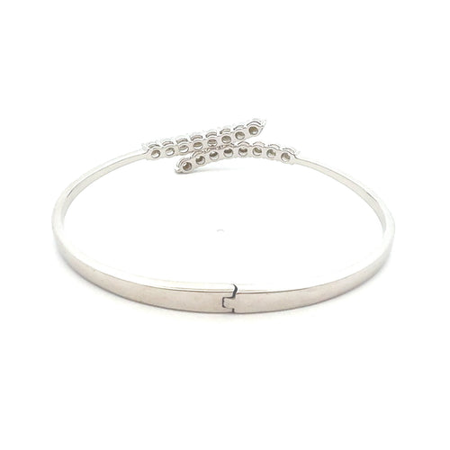 .25ct Diamond Bangle Bracelet Sterling Silver Bids.com