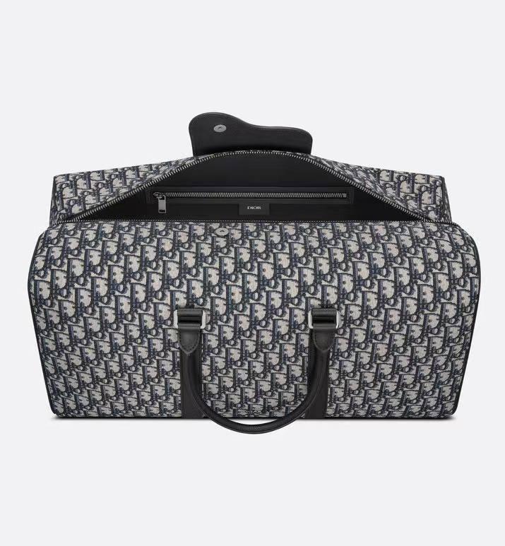 Dior Men Lingot 50 Bag Beige and Black Dior Oblique Jacquard Banlieue91