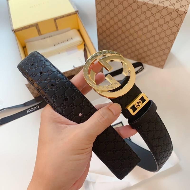 GUCCI Embellished coated-canvas and leather belt 'Black' Banlieue91