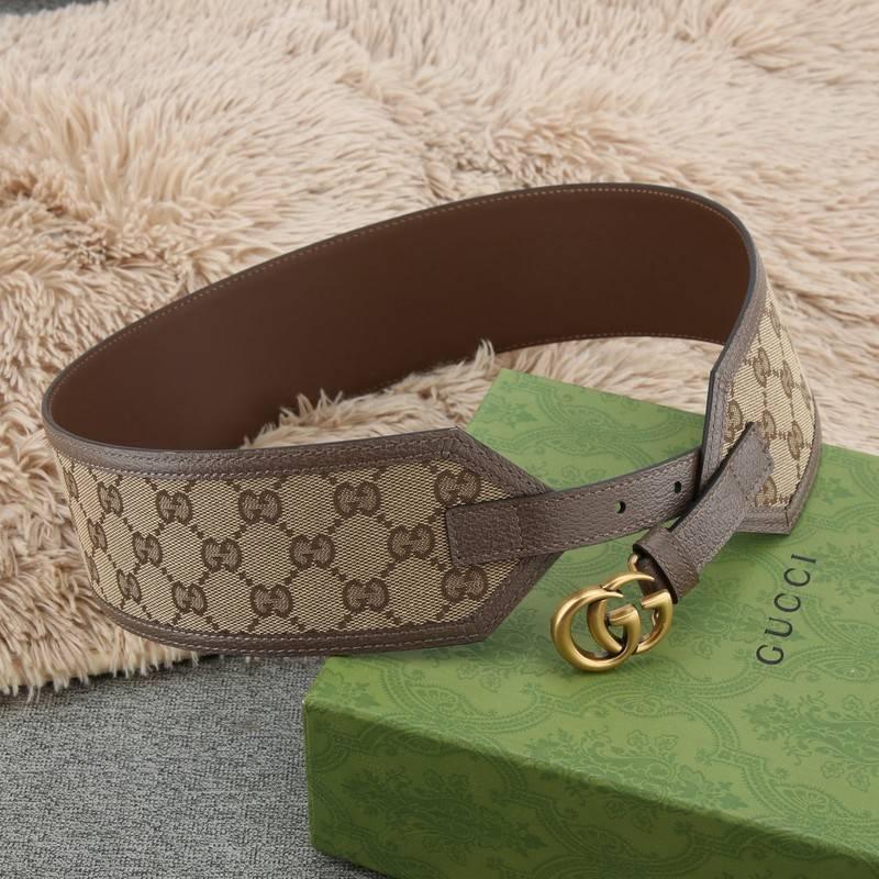 Gucci GG-buckle canvas Women belt 'Brown' Banlieue91