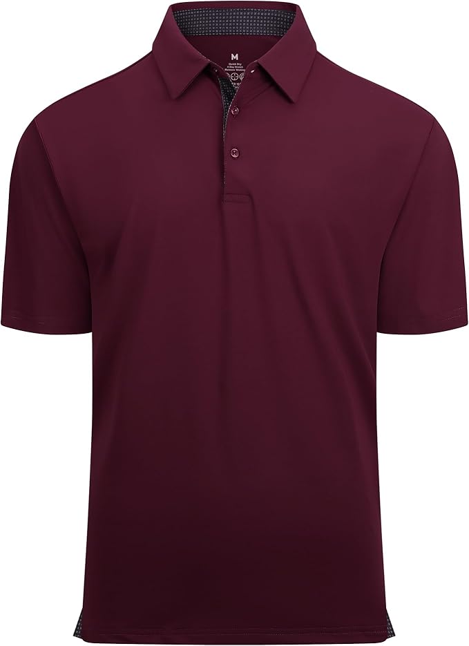 Alex Vando Mens Golf Shirt Moisture Wicking Quick-Dry Solid Short Sleeve Polo Shirts for Men IronWave Fitness