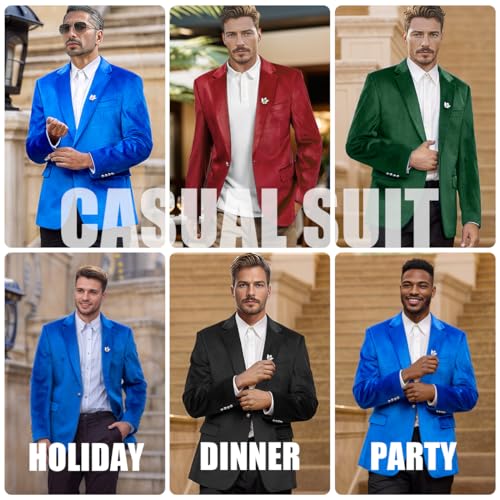WYWK Men's Velvet Blazer For Dinner Party Wedding Prom Party WYWK