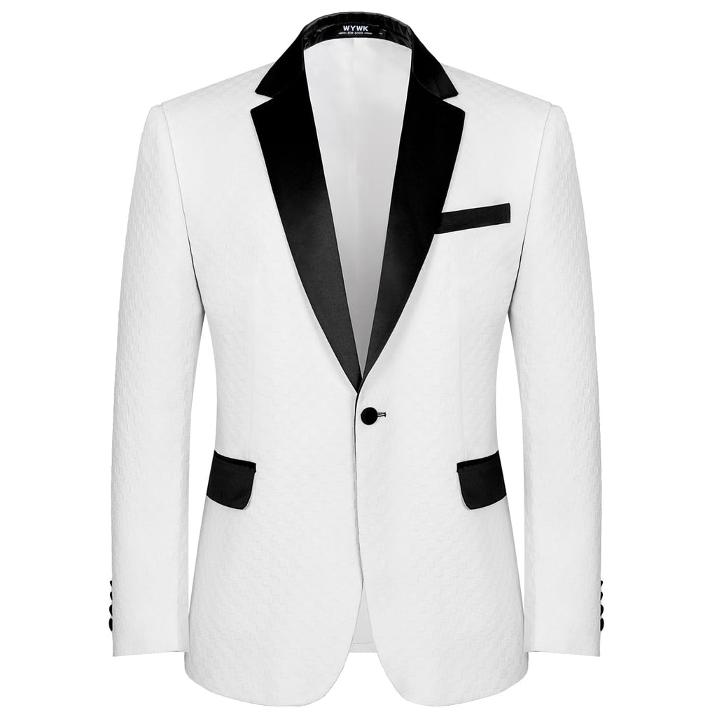WYWK Men's White Prom Blazer One Button WYWK