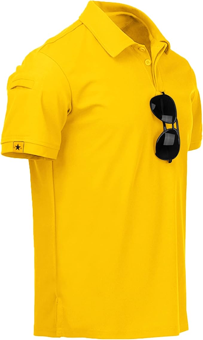 SCODI Mens Polo Shirts Performance Short Sleeve Tactical Shirts Athletic Golf Shirt for Men Daily Casual Collared T-Shirt IronWave Fitness