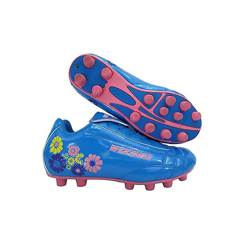 Kids Blossom Firm Ground Soccer Cleats ??Blue/Pink Vizari Sports