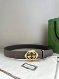 GUCCI Embellished coated-canvas and leather belt 'Dark Grey' Banlieue91